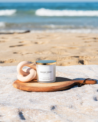 Velvet Veld Mini Luxury Candle – Soy Wax,  Sandelwood, Ginger, Vetiver